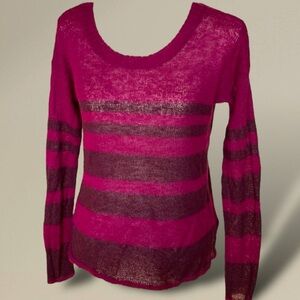 Kensie Mohair and Wool Lightweight Stripe Sweater Size XSmall
